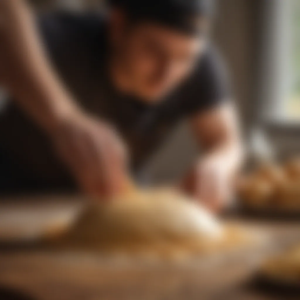 Delicate Mahamri dough being gracefully shaped