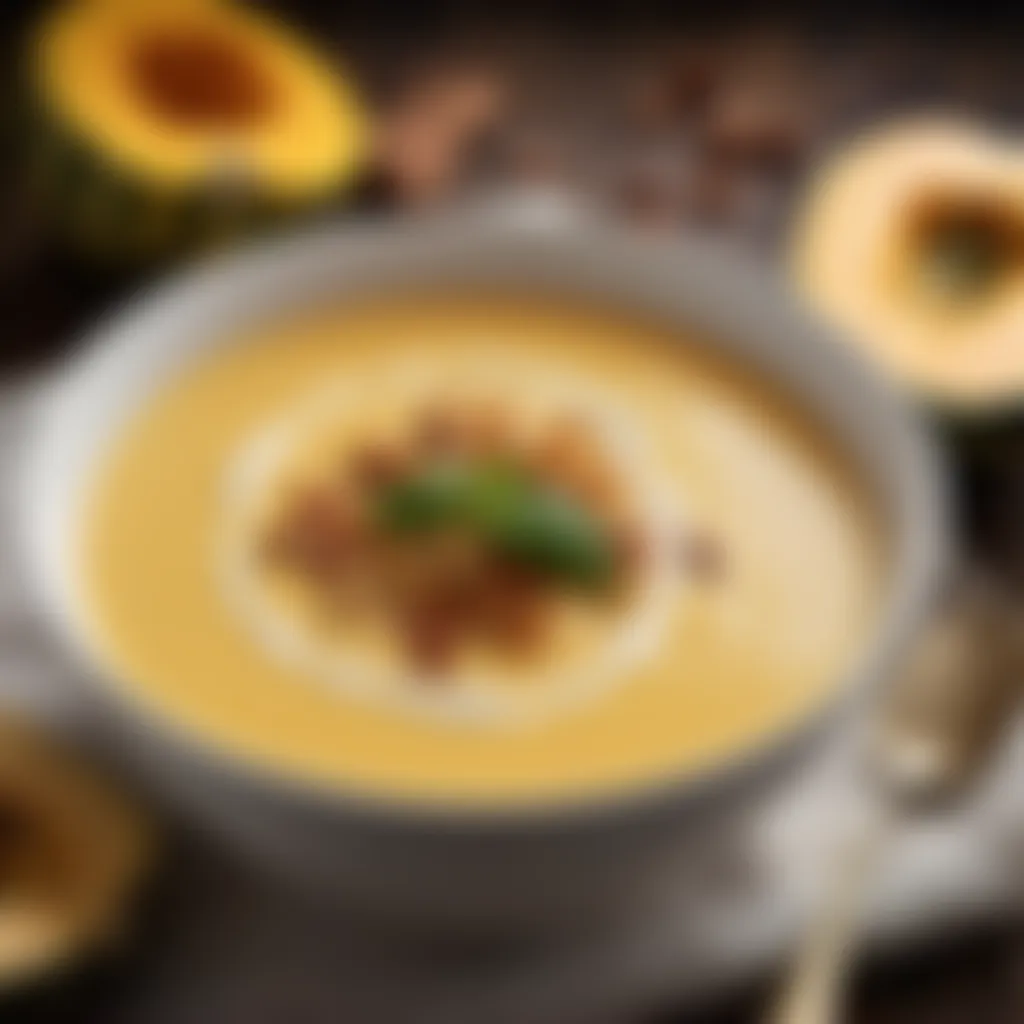 Creamy bowl of acorn squash soup