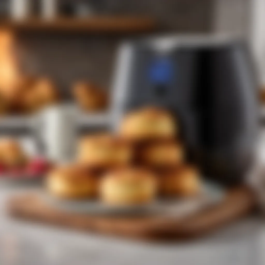 Air fryer with scones inside