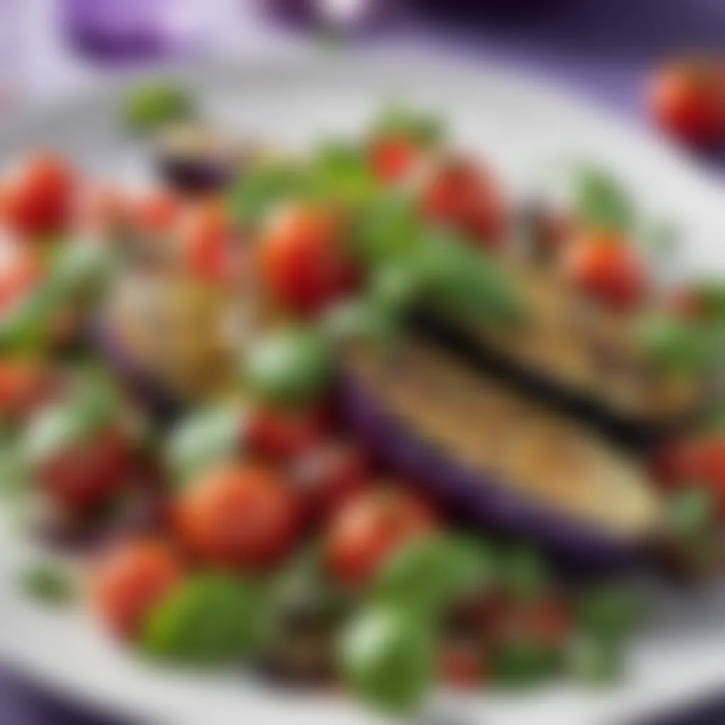 Grilled Aubergine and Tomato Salad