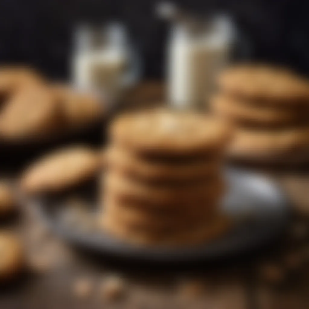 Homemade ANZAC biscuits on rustic wooden table