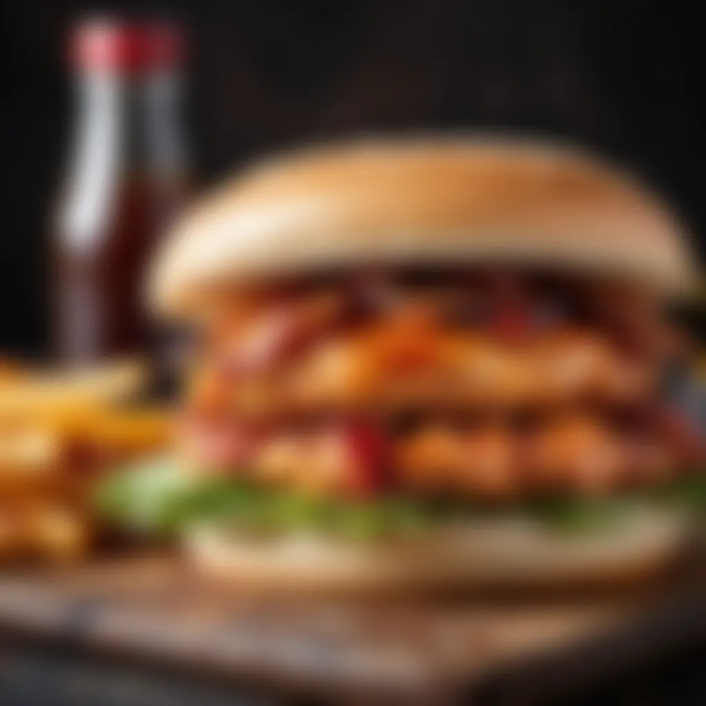 Mouth-Watering BBQ Chicken Burger with Crispy Bacon Strips