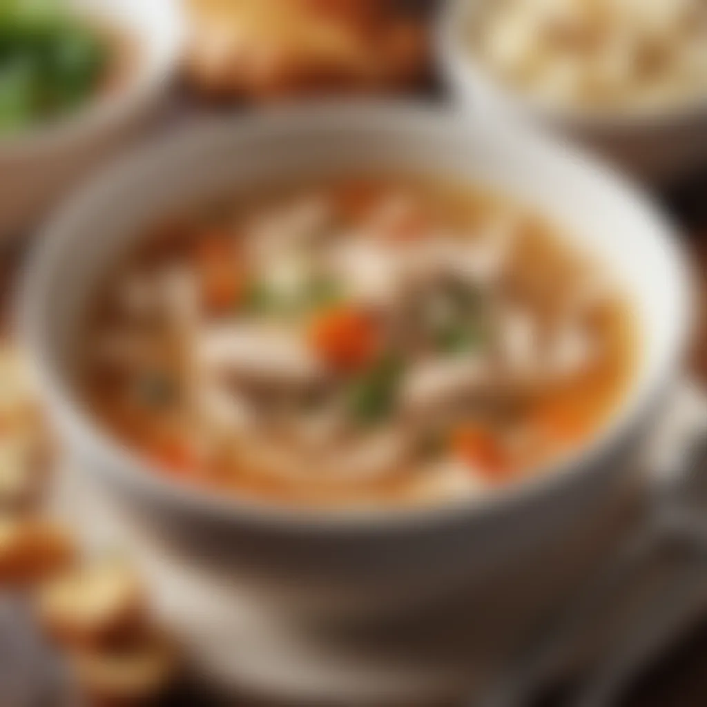 Bowl of aromatic chicken soup