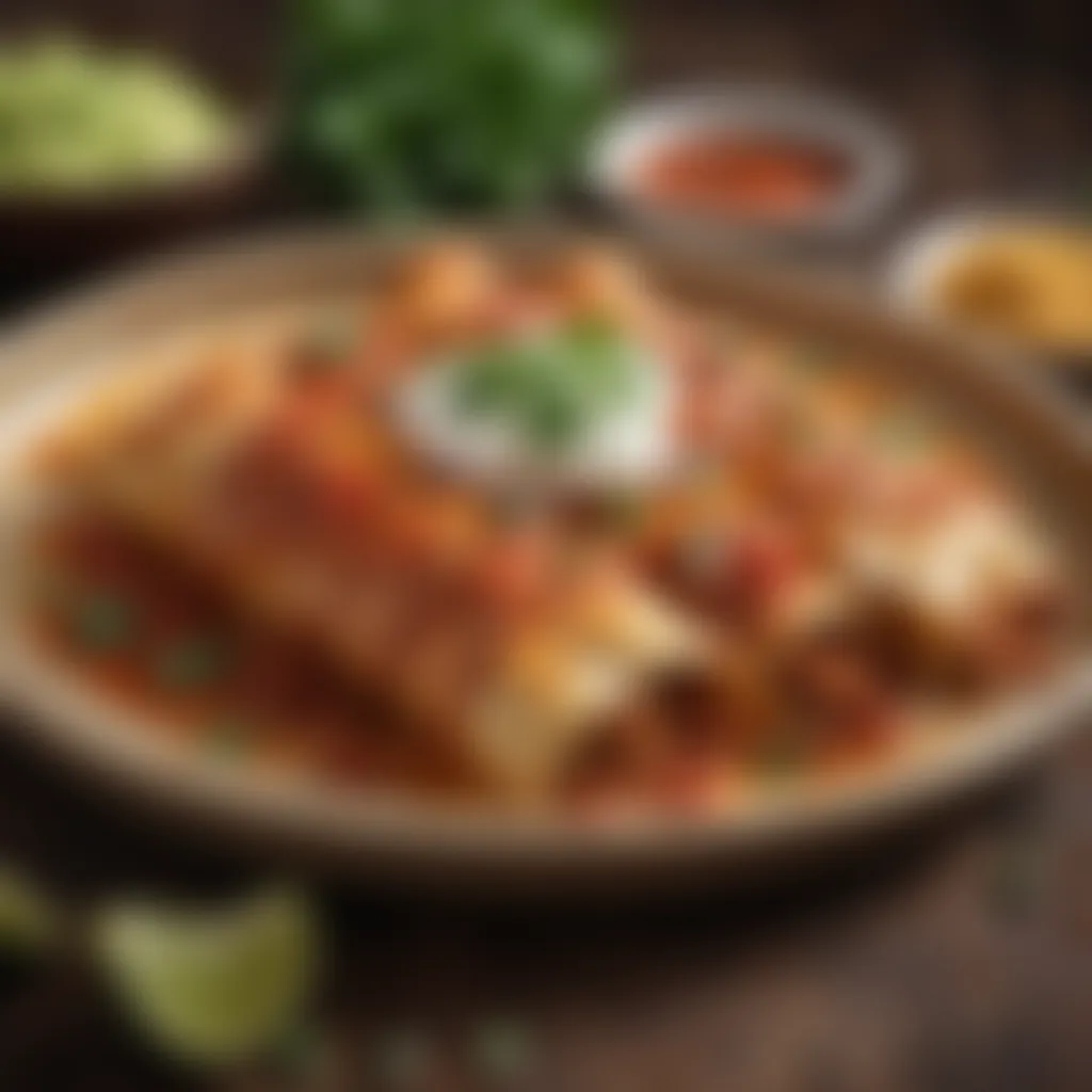 Delicious Chorizo Enchiladas with Spicy Pepper Garnish