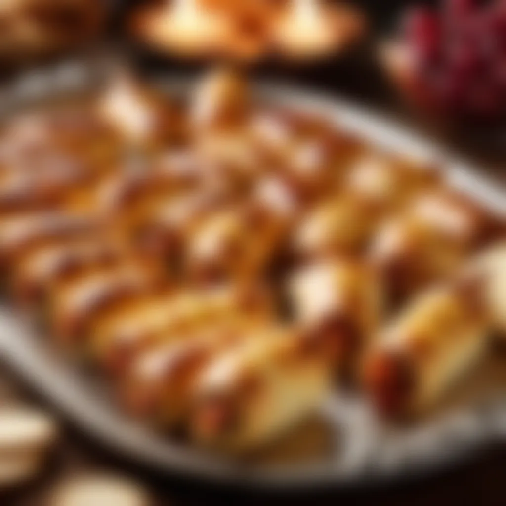 Elegant Pigs in a Blanket Platter Gourmet crackers pigs in a blanket platter