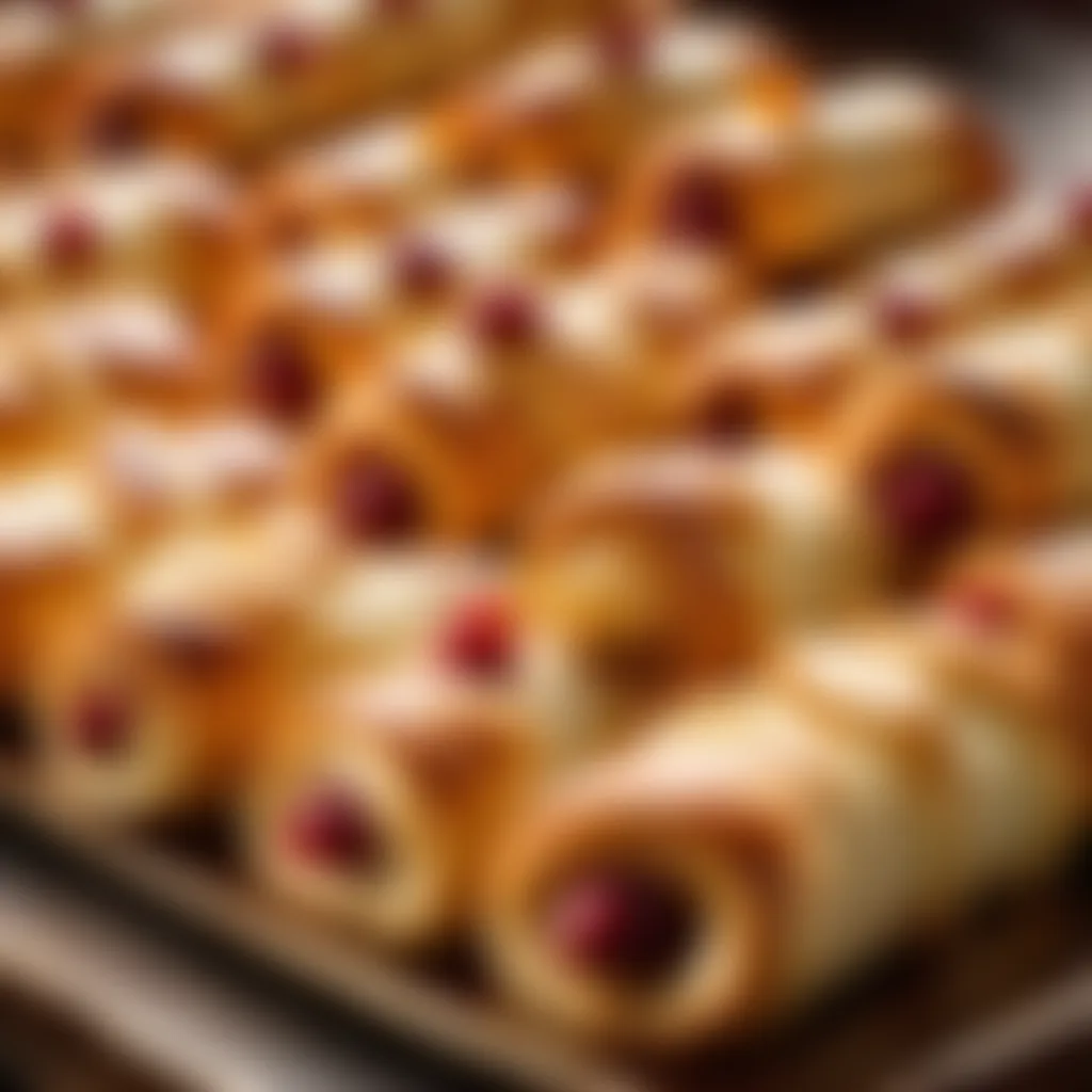 Artistic Pigs in a Blanket Display Exquisite crackers pigs in a blanket presentation