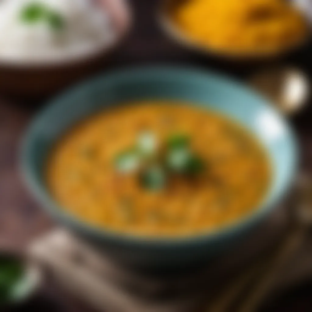 Bowl of cooked dal