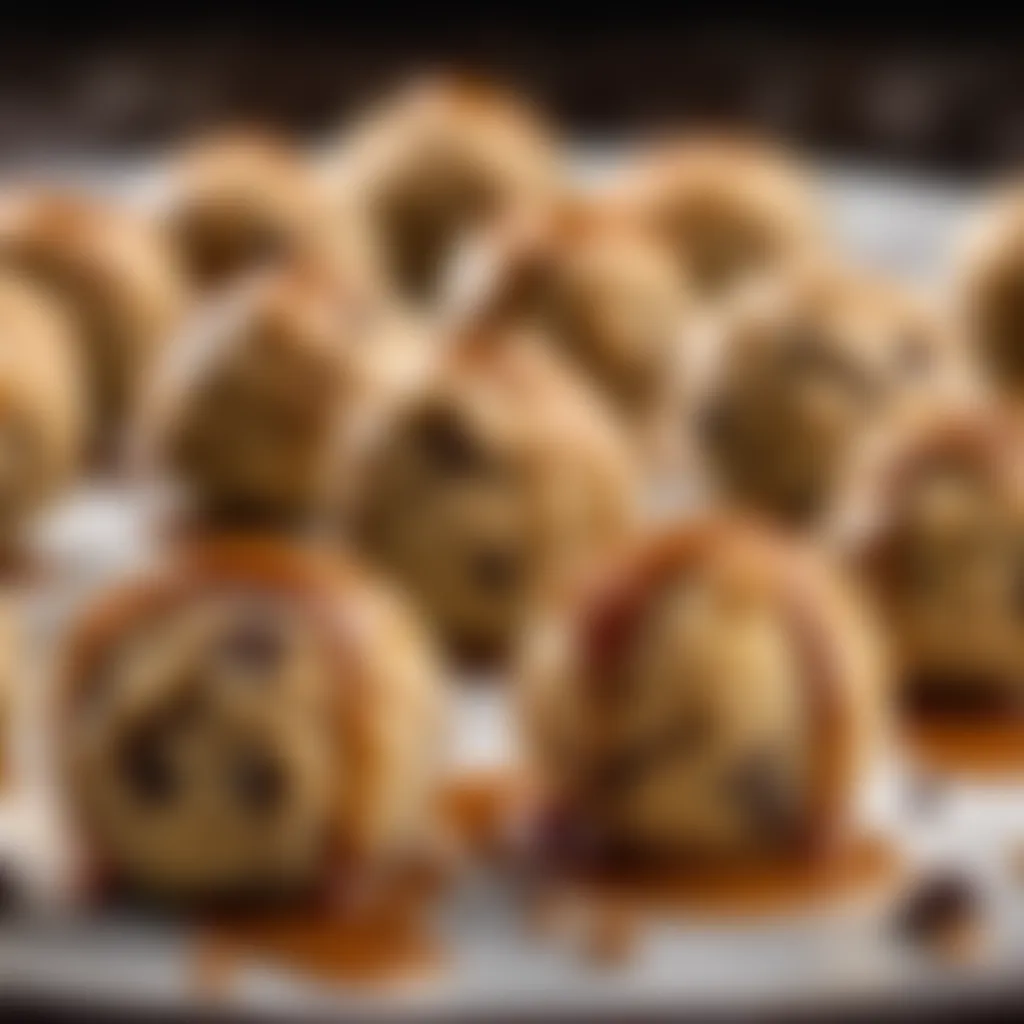 Delicious Edible Cookie Dough Balls with Caramel Swirl