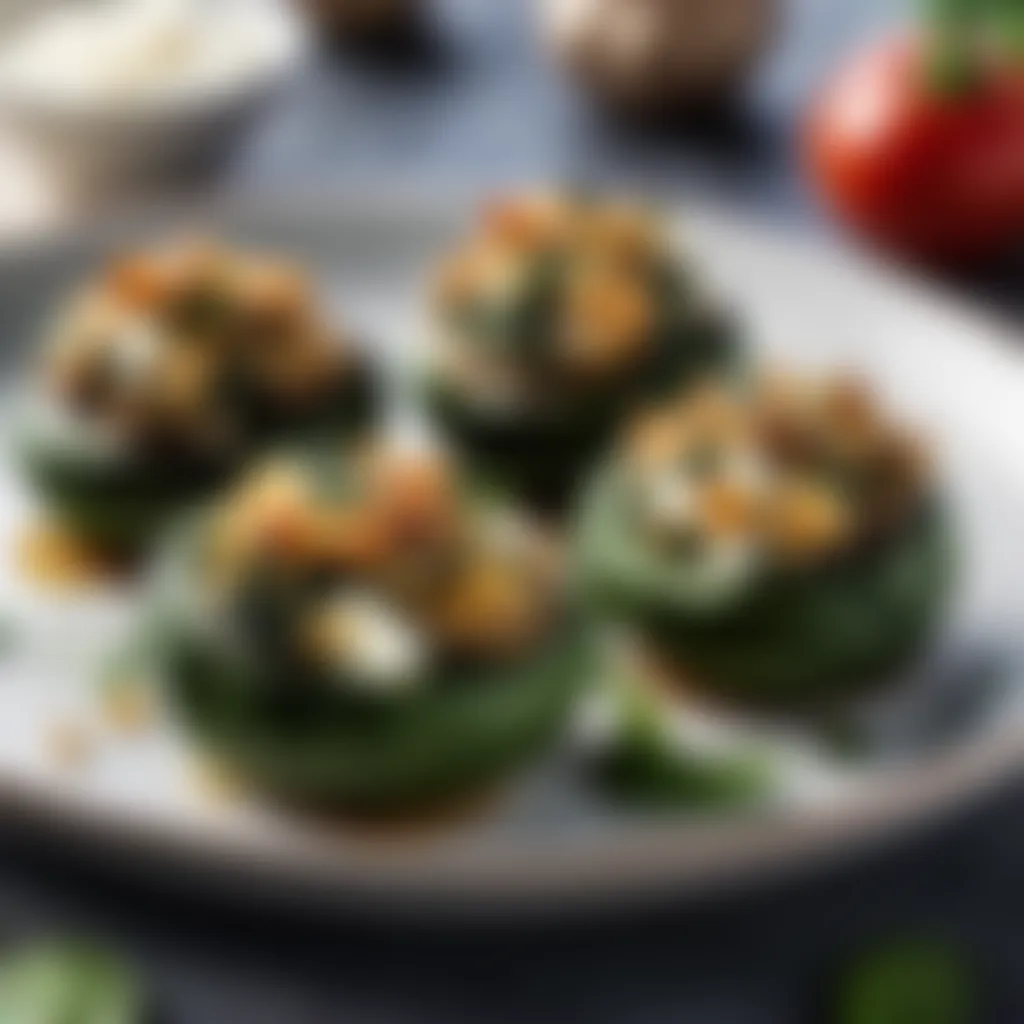 Savory Spinach and Feta Stuffed Mushrooms