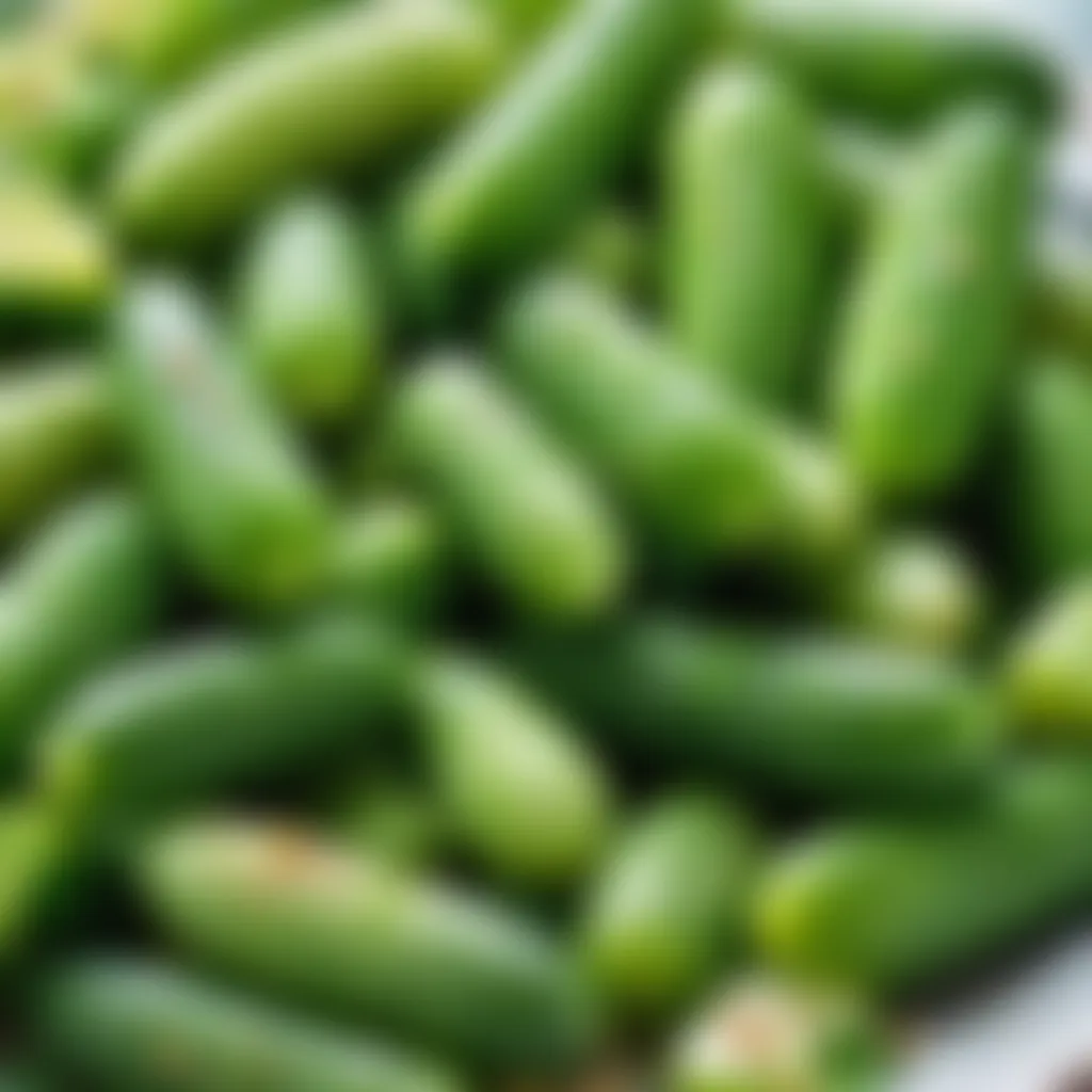 Crunchy green cucumbers