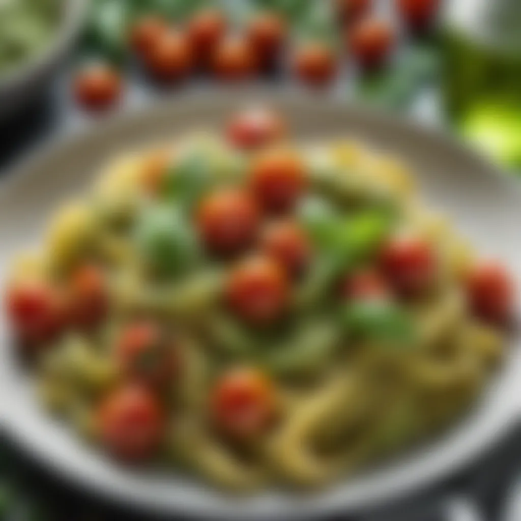 Pesto Pasta with Cherry Tomatoes