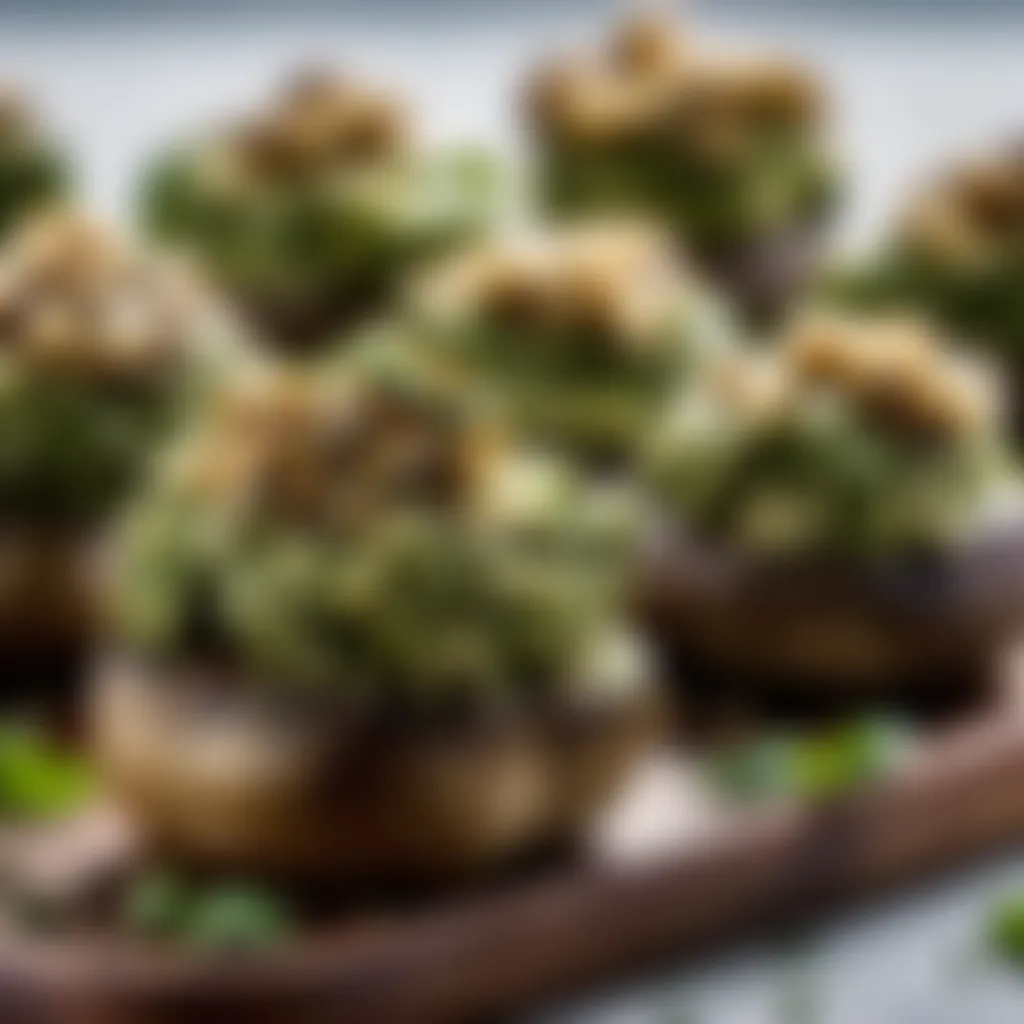 Pesto Stuffed Mushrooms