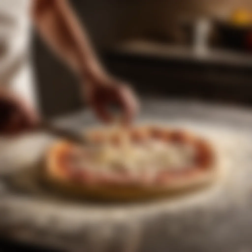 Authentic Italian pizza dough being kneaded