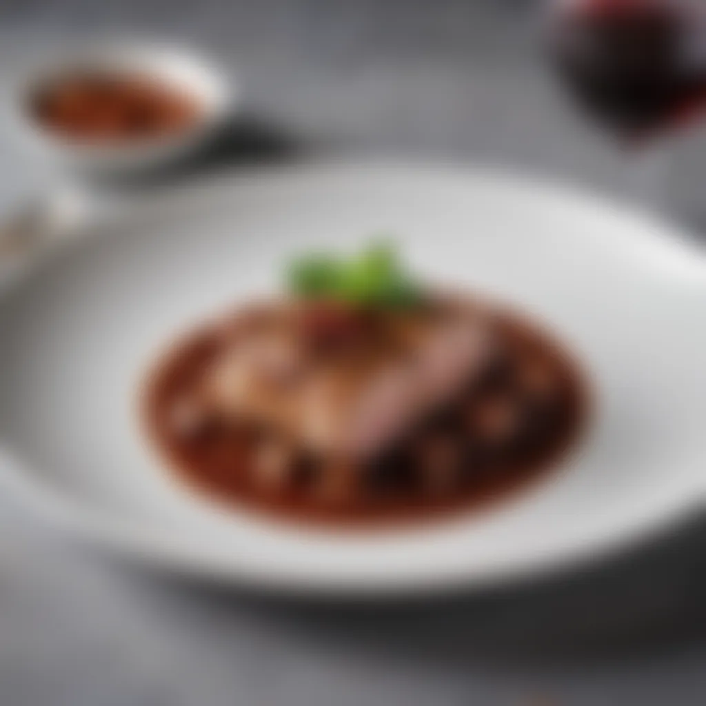 Pork in Red Wine Sauce Recipe - Plating Dish