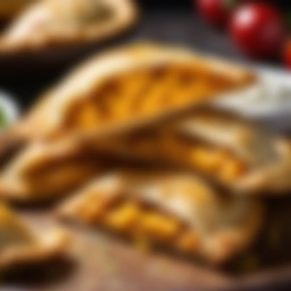 Close-up of golden Puerto Rican empanadas