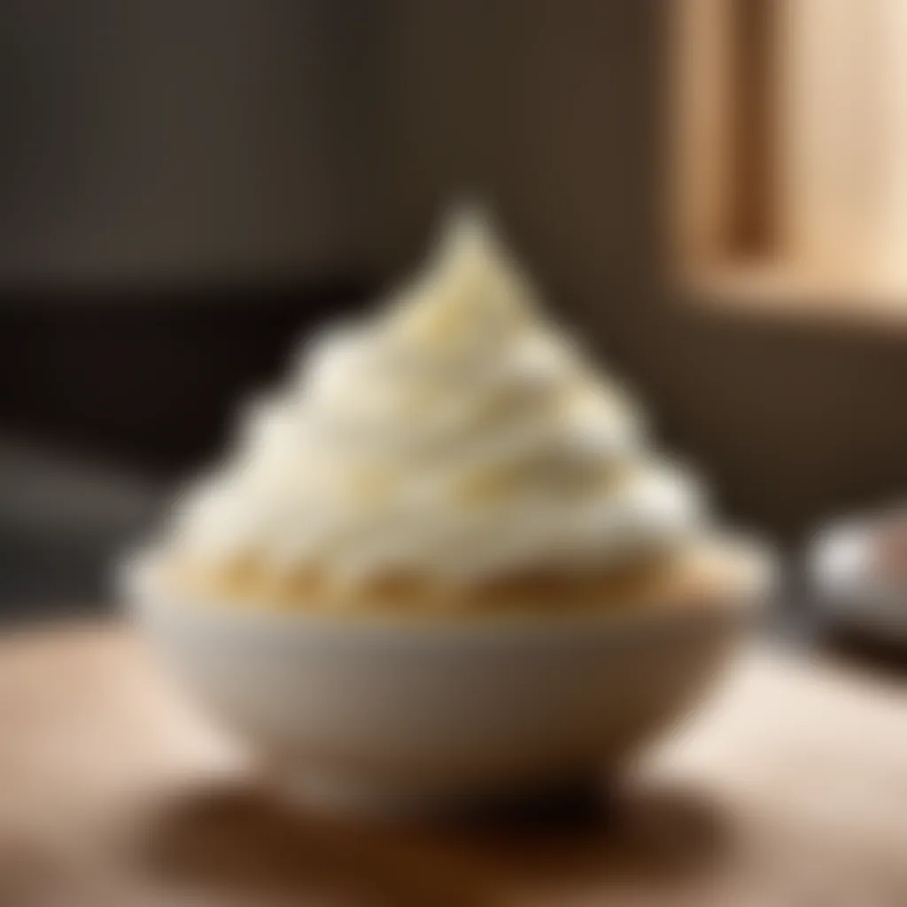 Bowl of cream cheese frosting