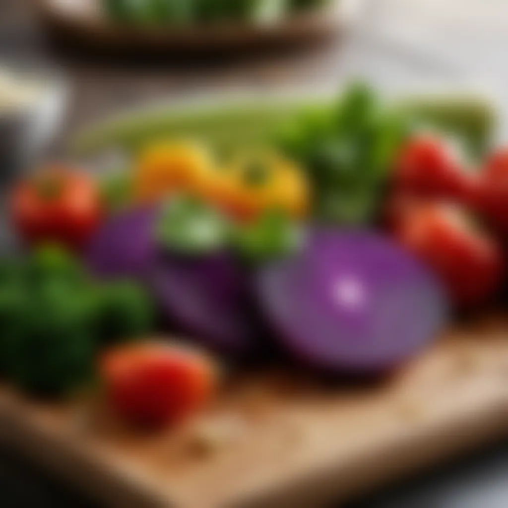 Fresh vegetables on a cutting board