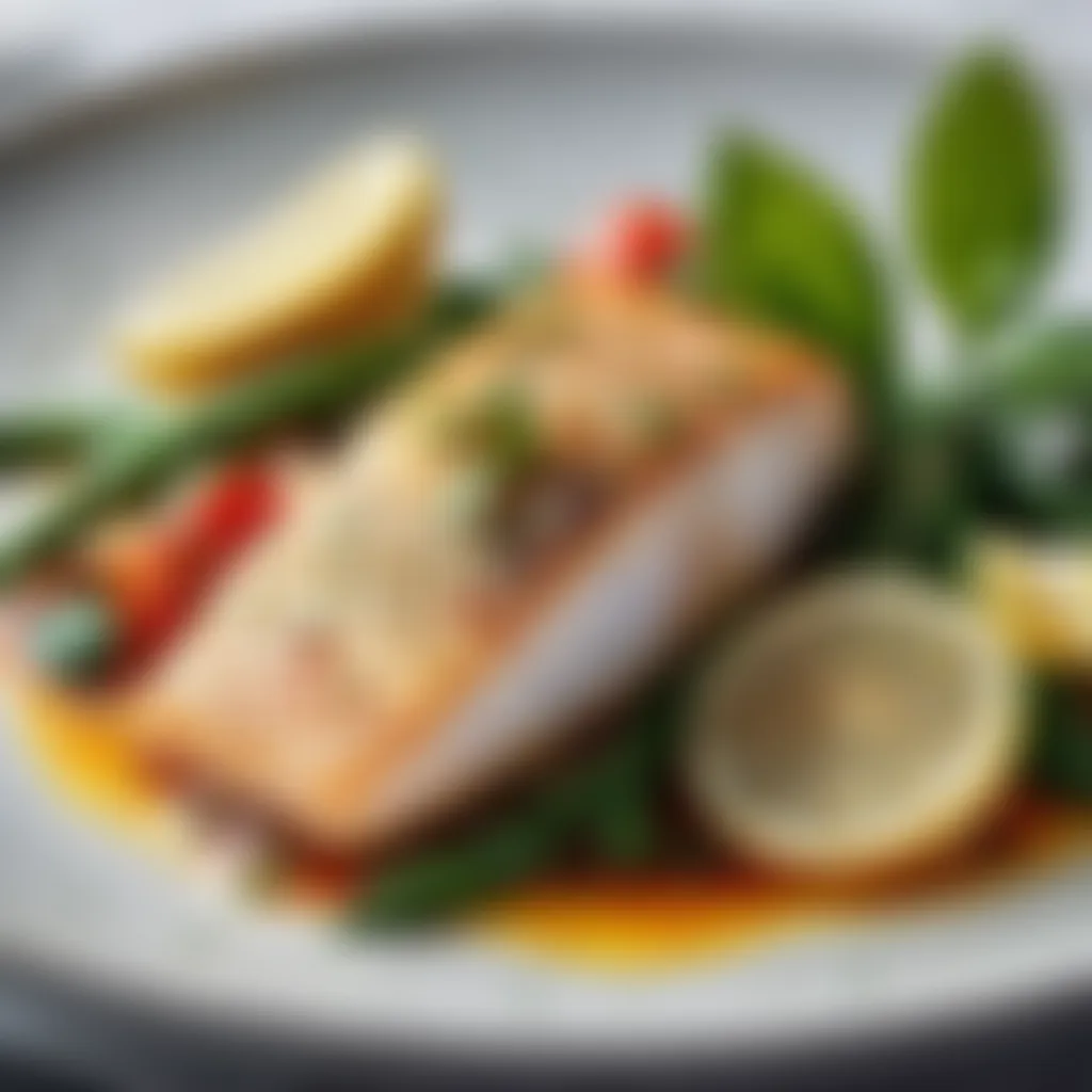 Preparation of hake dish with fresh ingredients