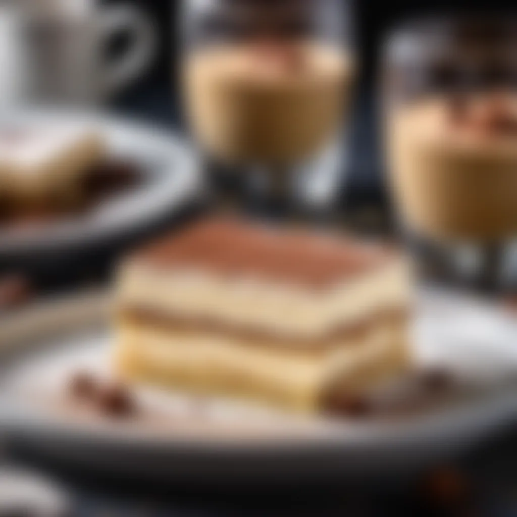 Slice of Tiramisu with Condensed Milk