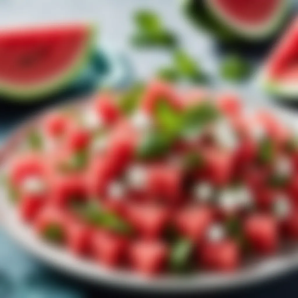 Colorful Watermelon Salad with Feta and Mint