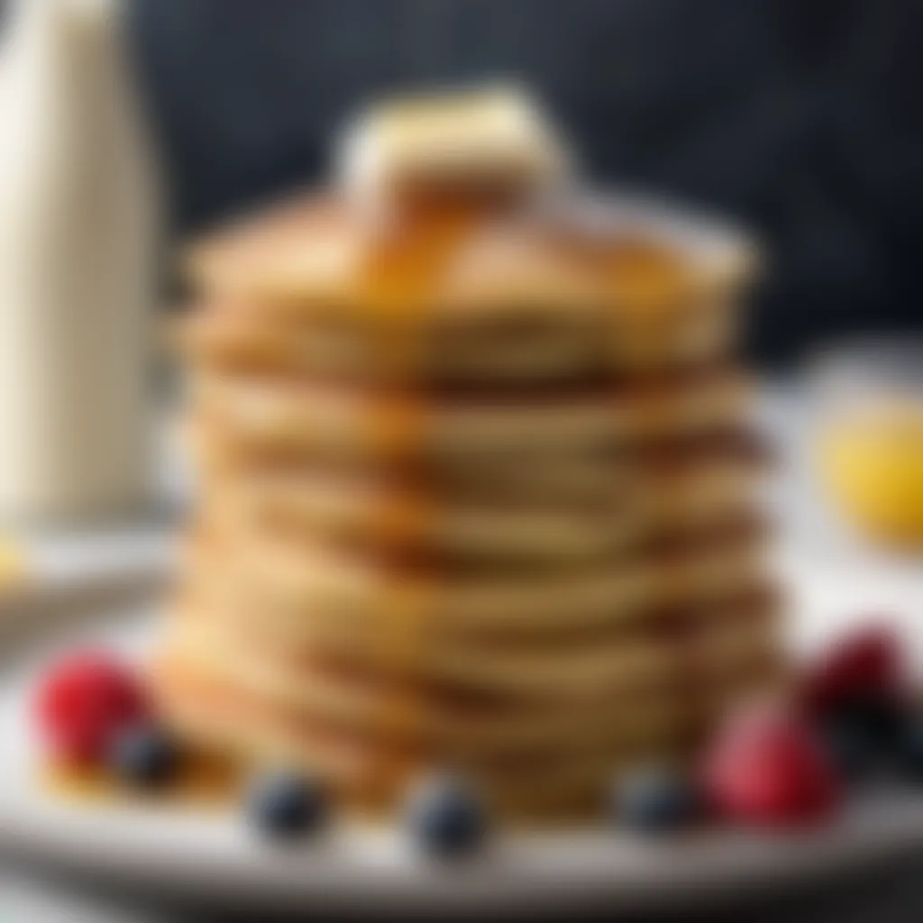 Stack of fluffy buttermilk pancakes