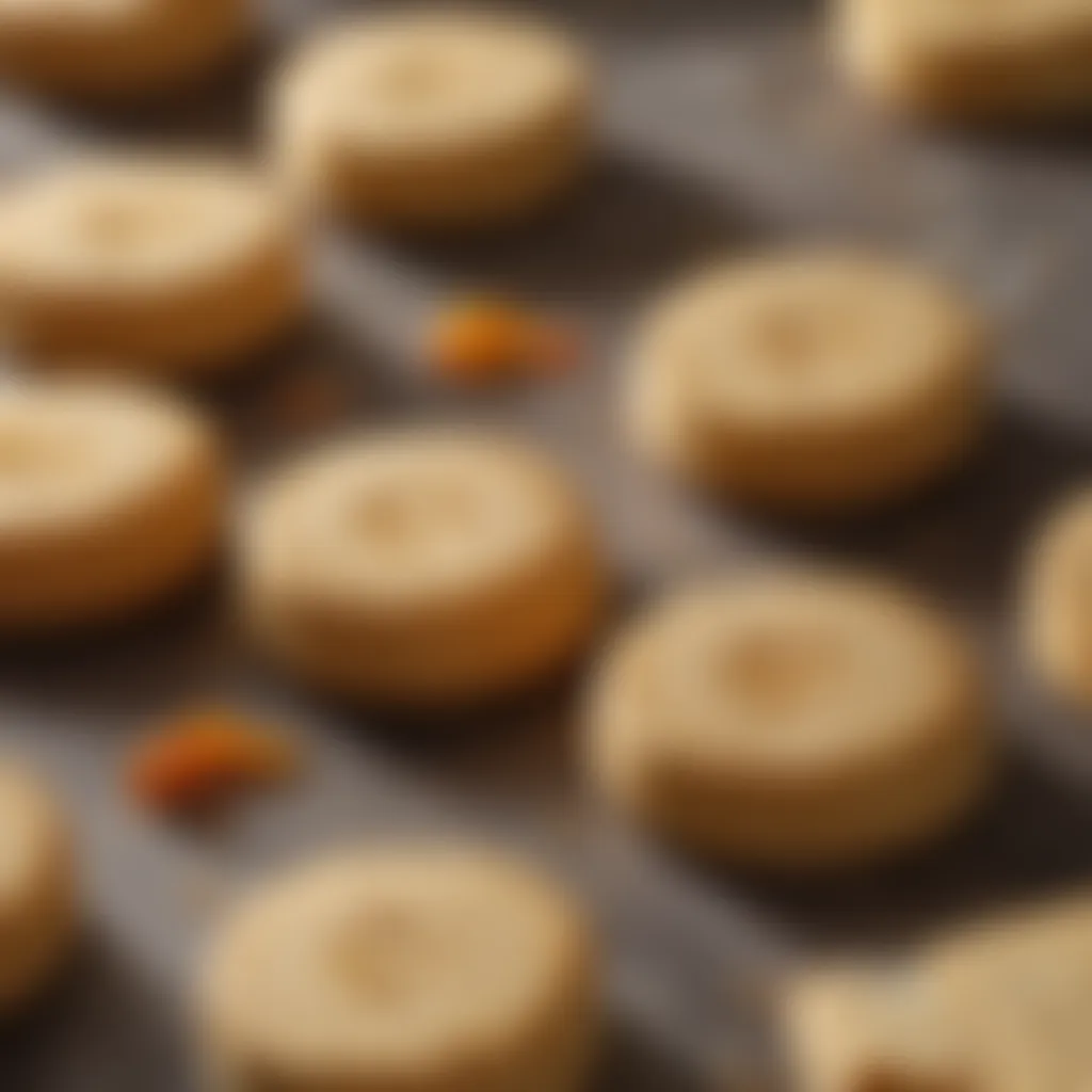 Close-up of golden-brown shortbread biscuits