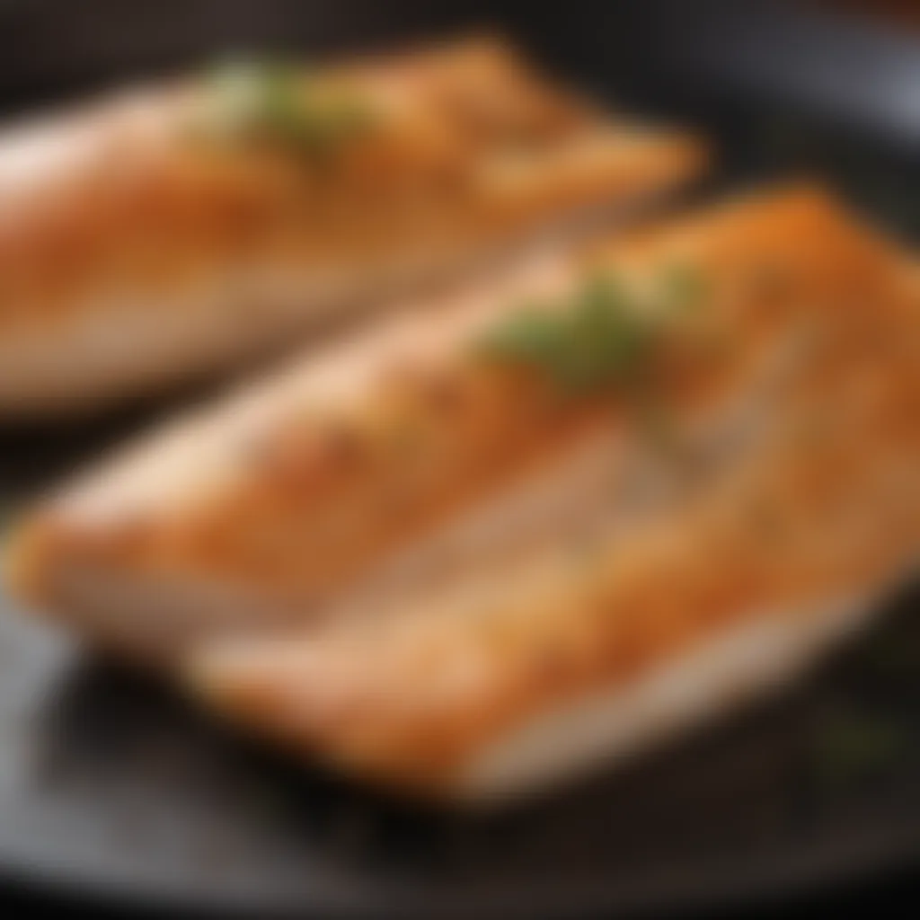 Close-up of seasoned smoked haddock fillets