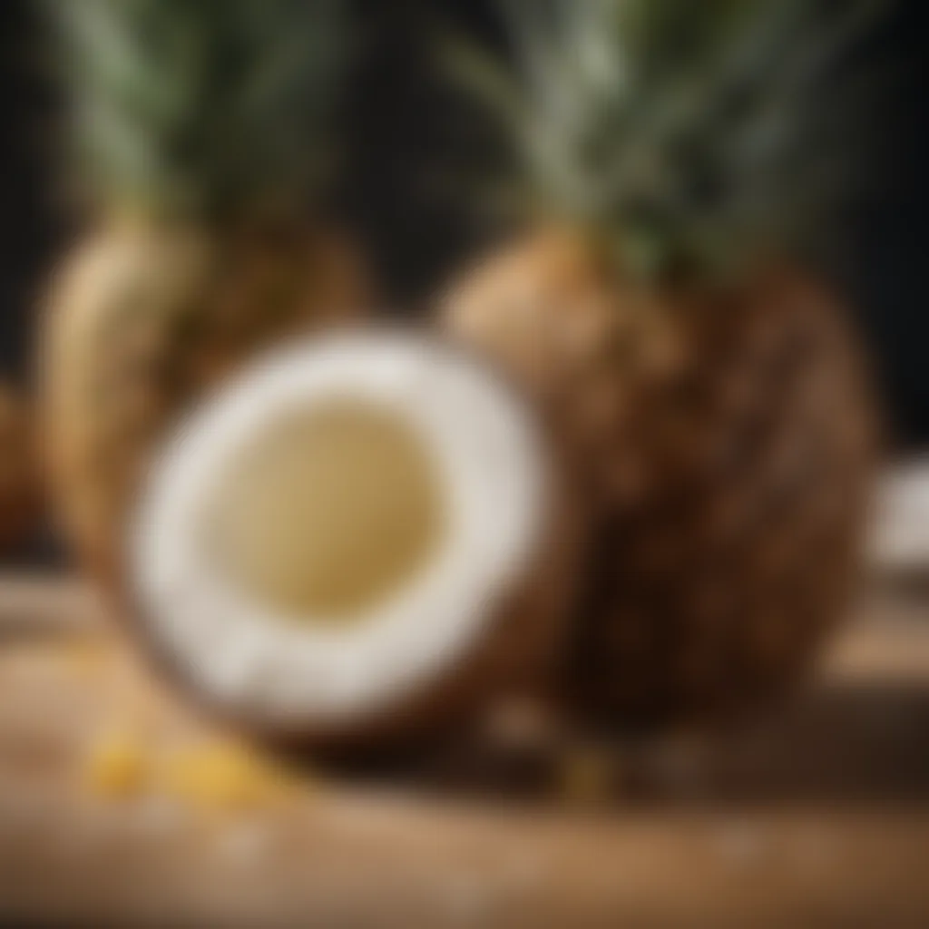 Exotic coconut and pineapple ingredients