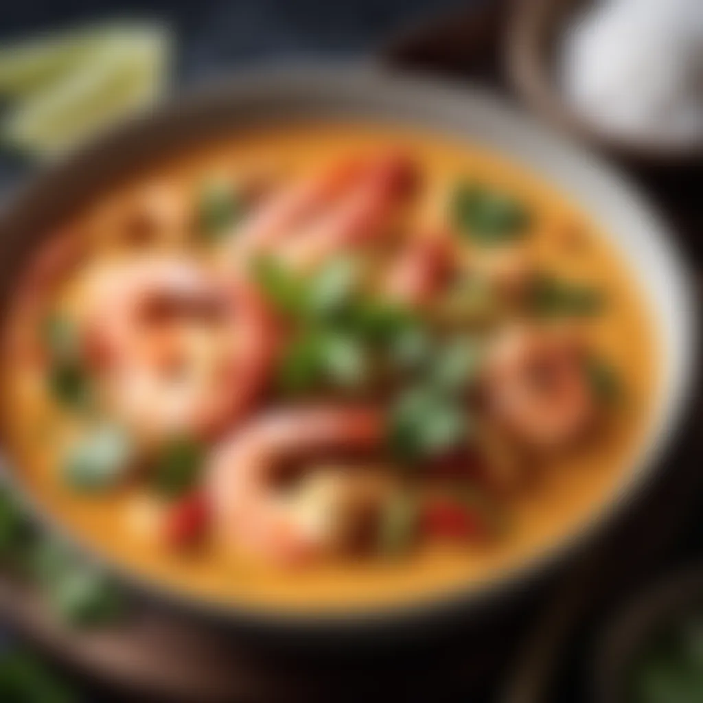 Thai prawn curry with coconut milk and lemongrass