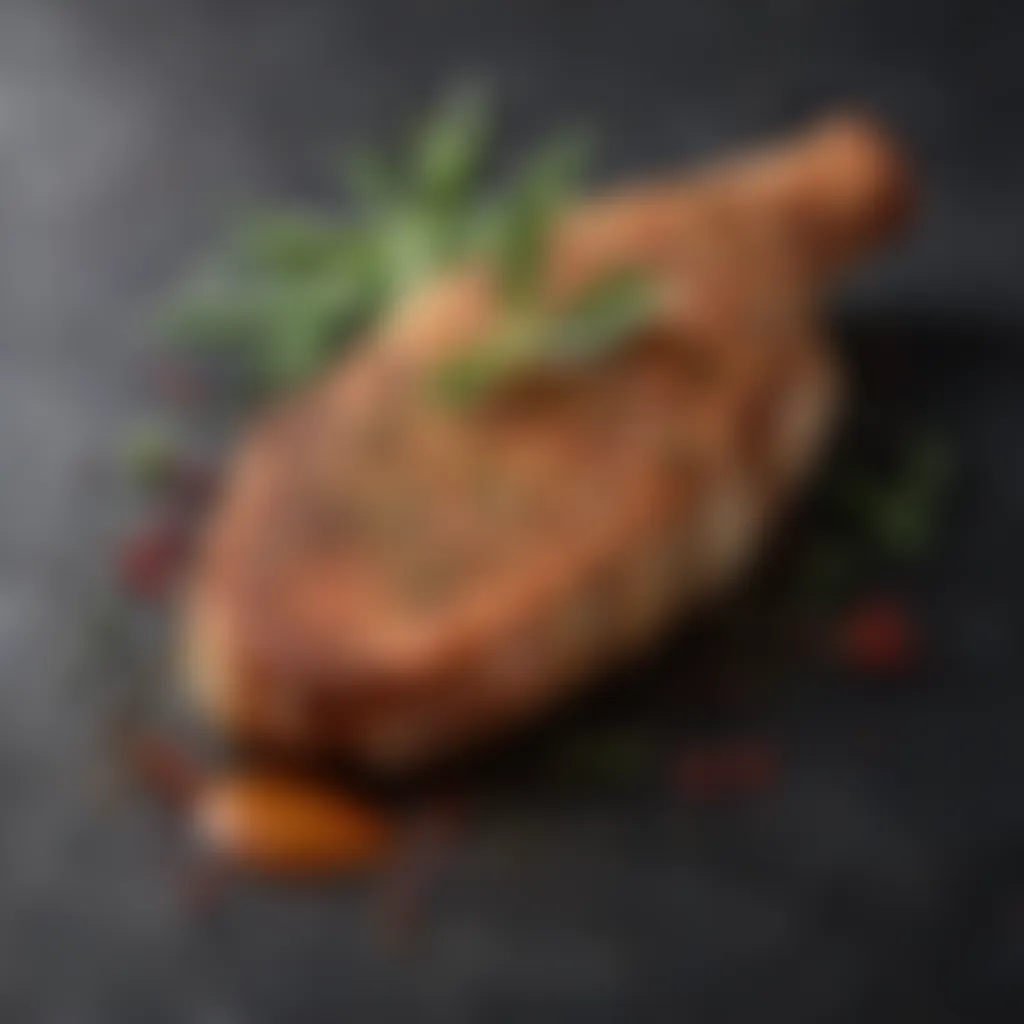 Veal cutlet seasoned with aromatic herbs and spices