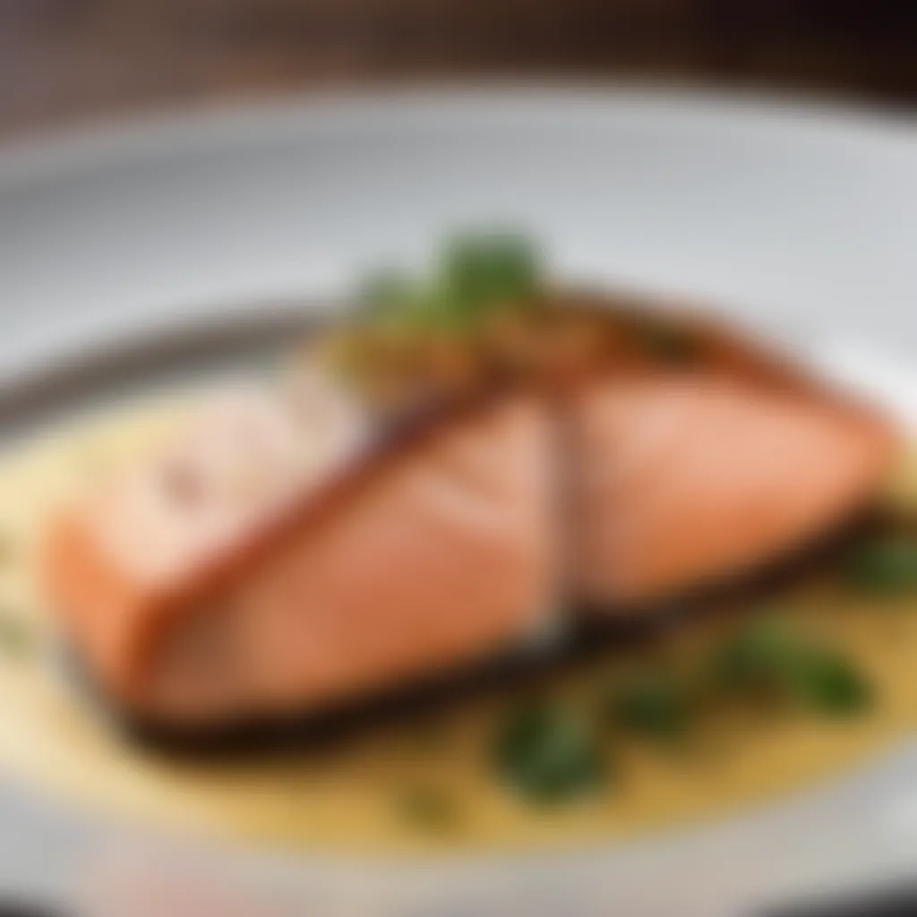 Deliciously moist ivory king salmon dish