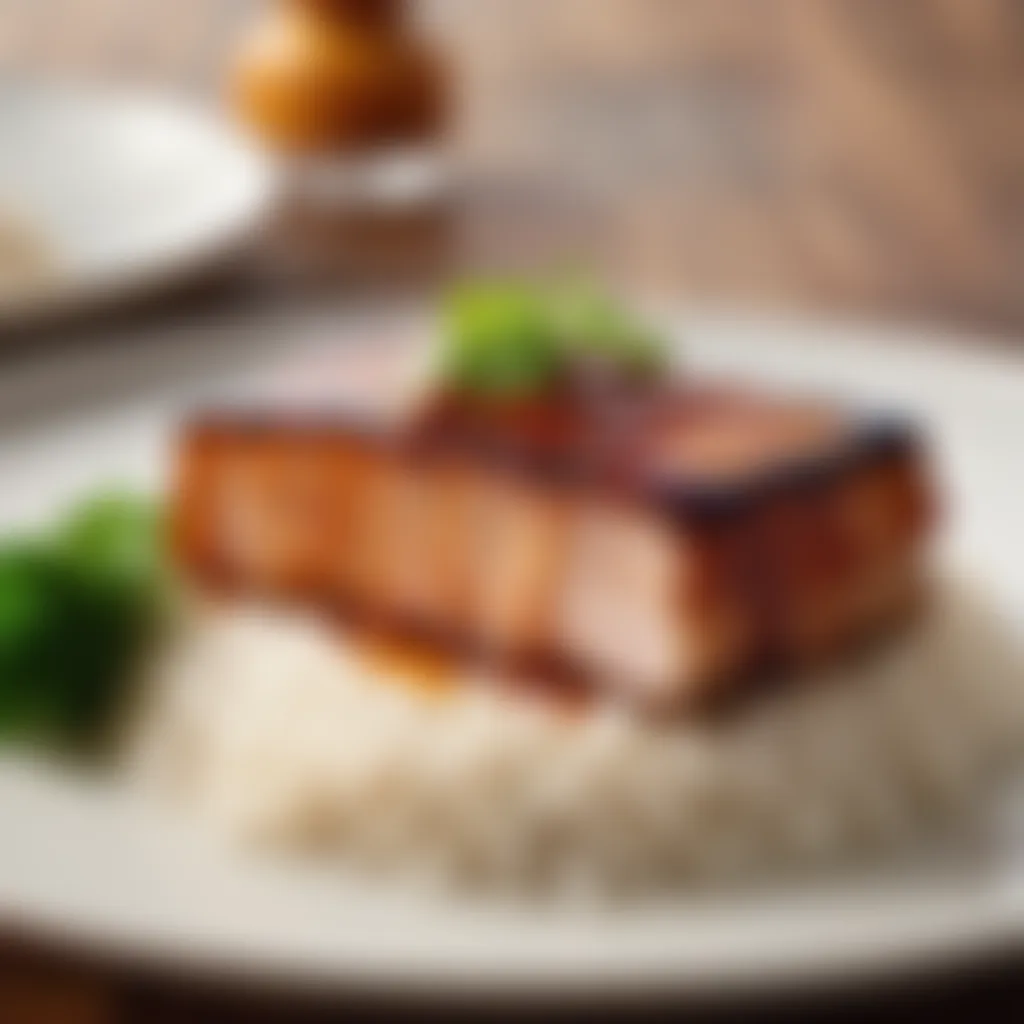 Deliciously Plated Pork Belly and Rice