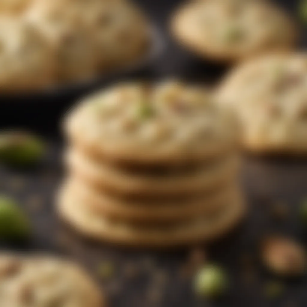 Freshly baked pistachio cookies