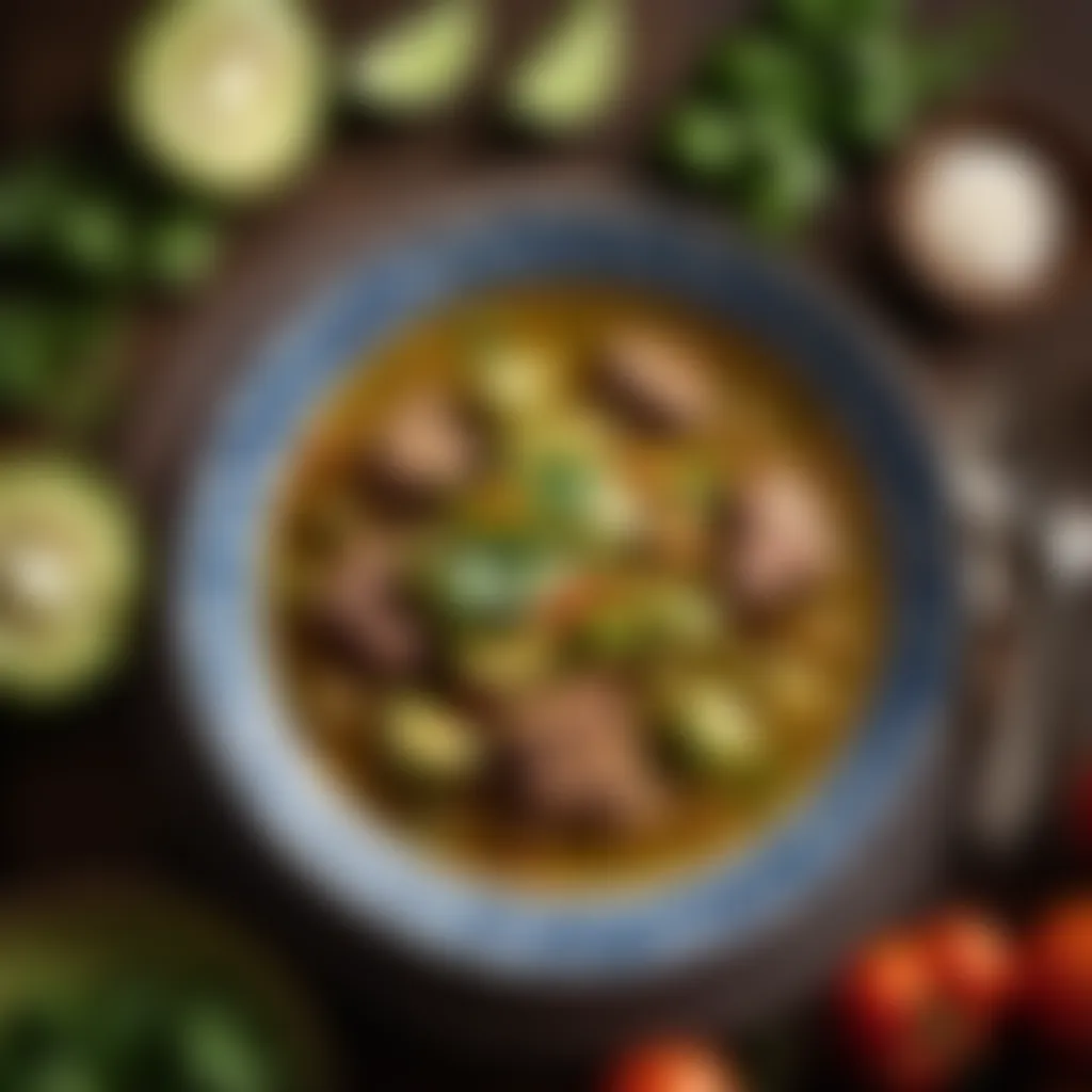 Tomatillo Pork Stew Infused with Savory Flavors