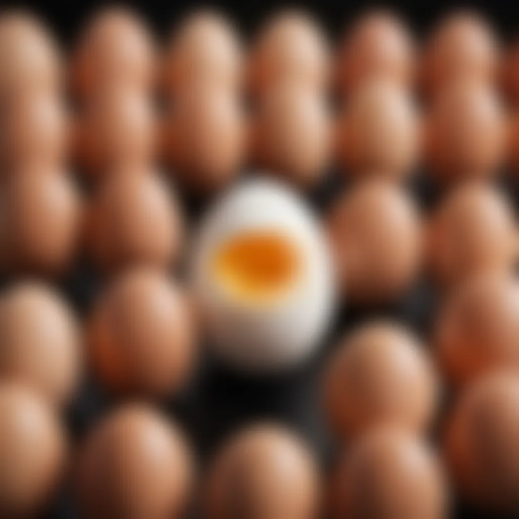 A close-up view of an egg's nutritional content breakdown.