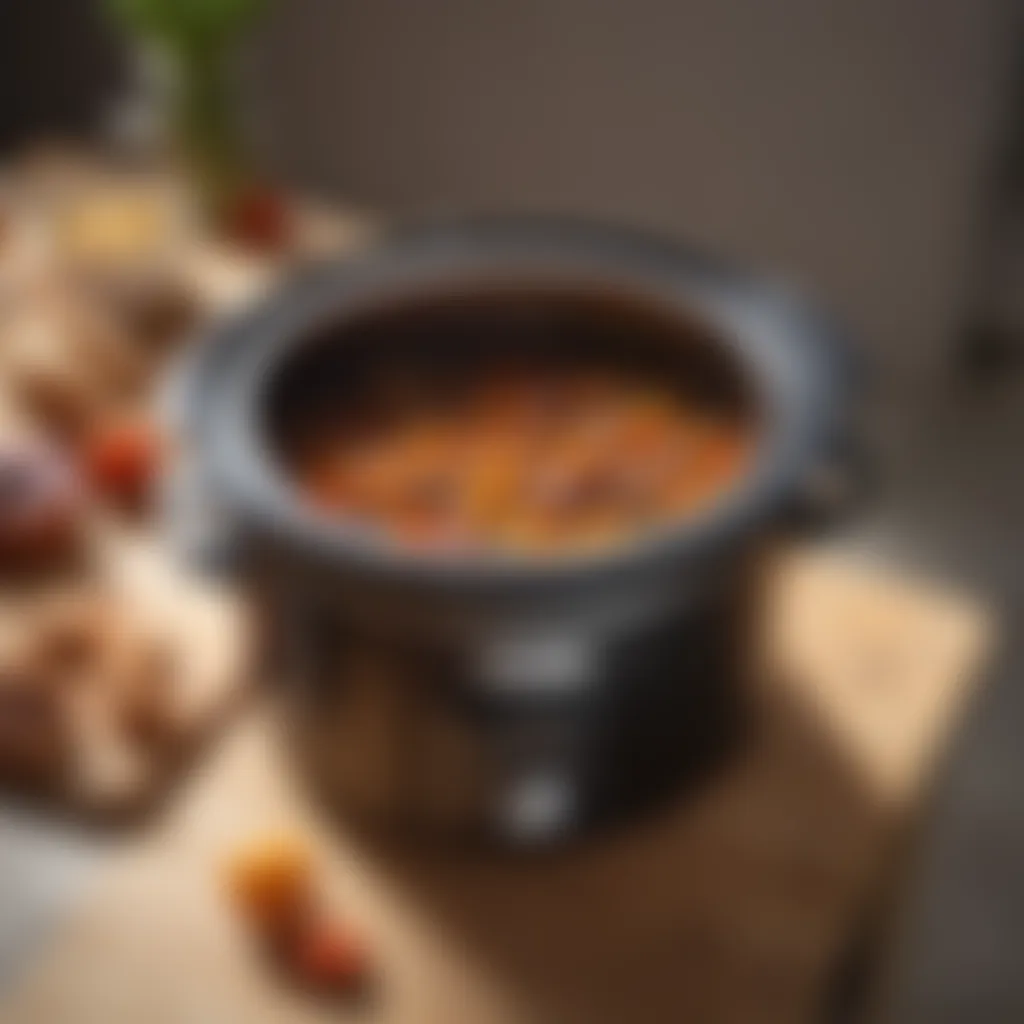 Interior view of a spacious slow cooker