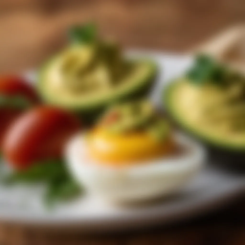 Deviled egg with avocado