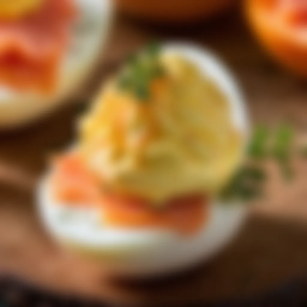 Deviled egg with smoked salmon