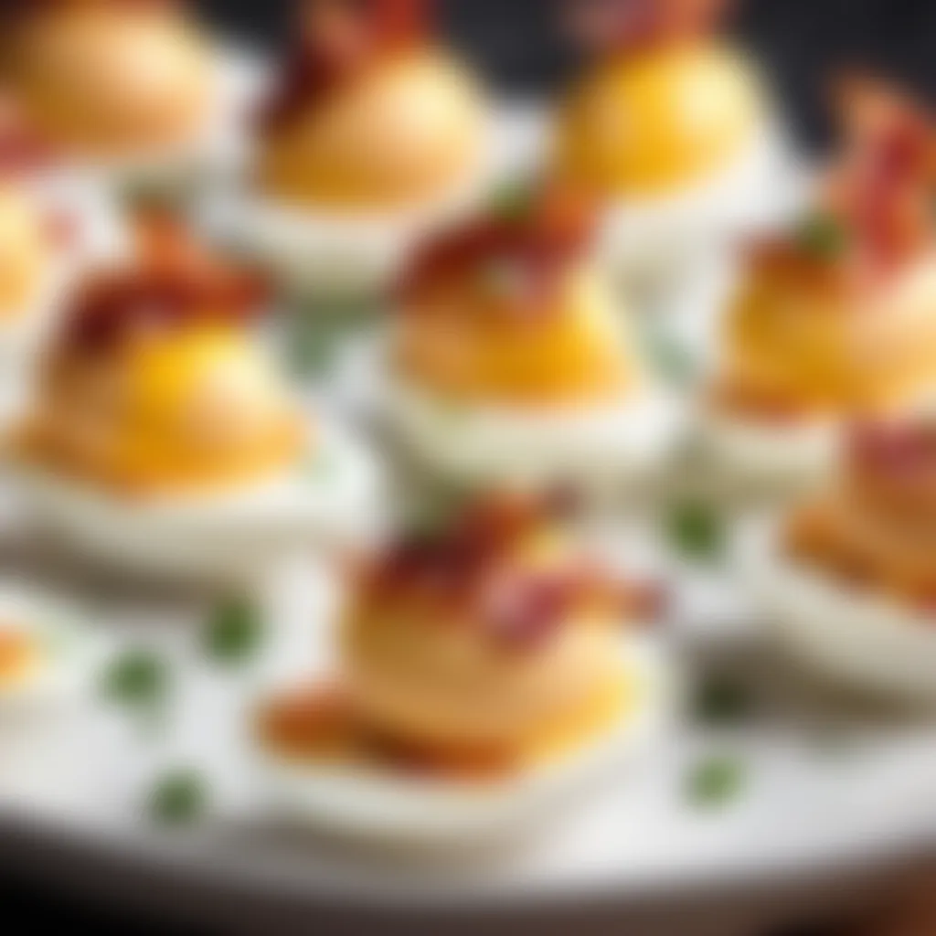 Devilled eggs with bacon