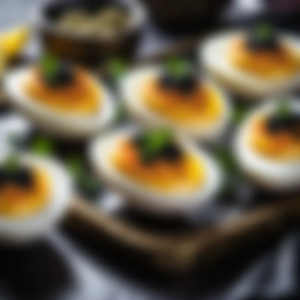 Devilled eggs with caviar