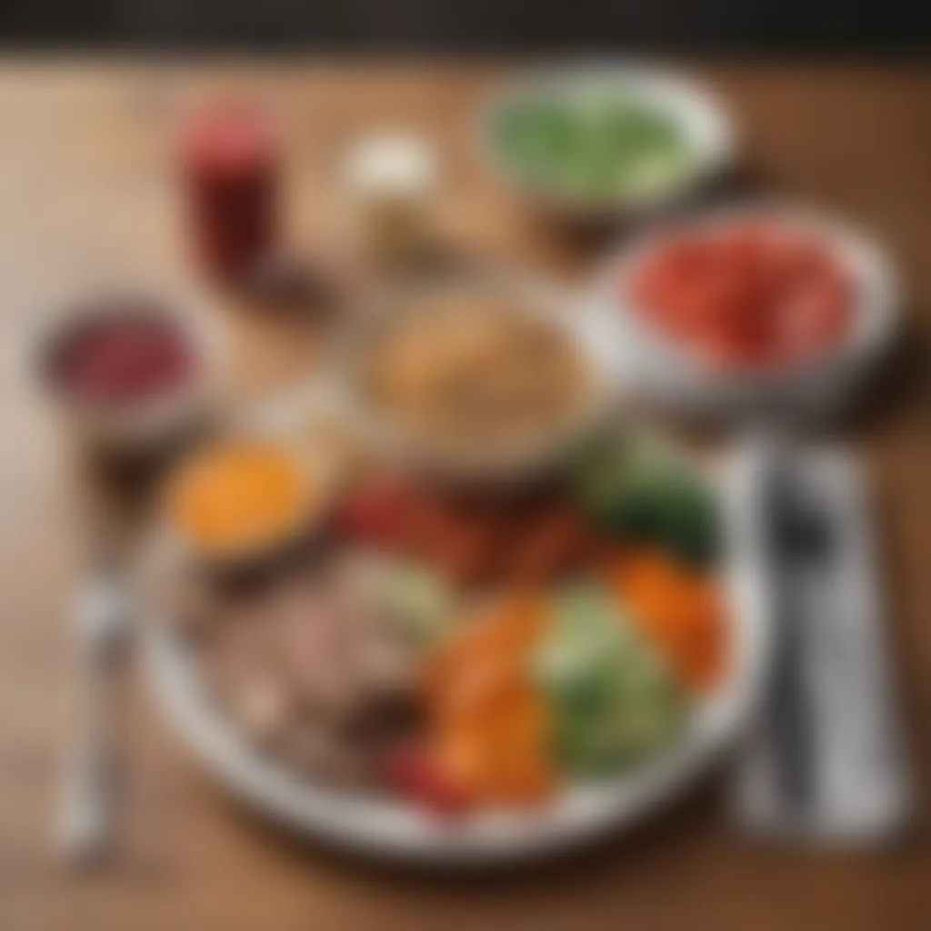 Balanced Meal Planning for Expecting Mothers Balanced meal plate showcasing appropriate portions for blood sugar management.