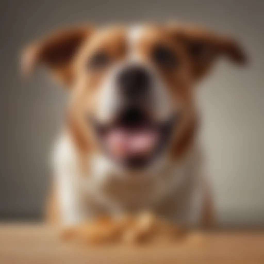 Close-up of a dog eagerly waiting for a treat