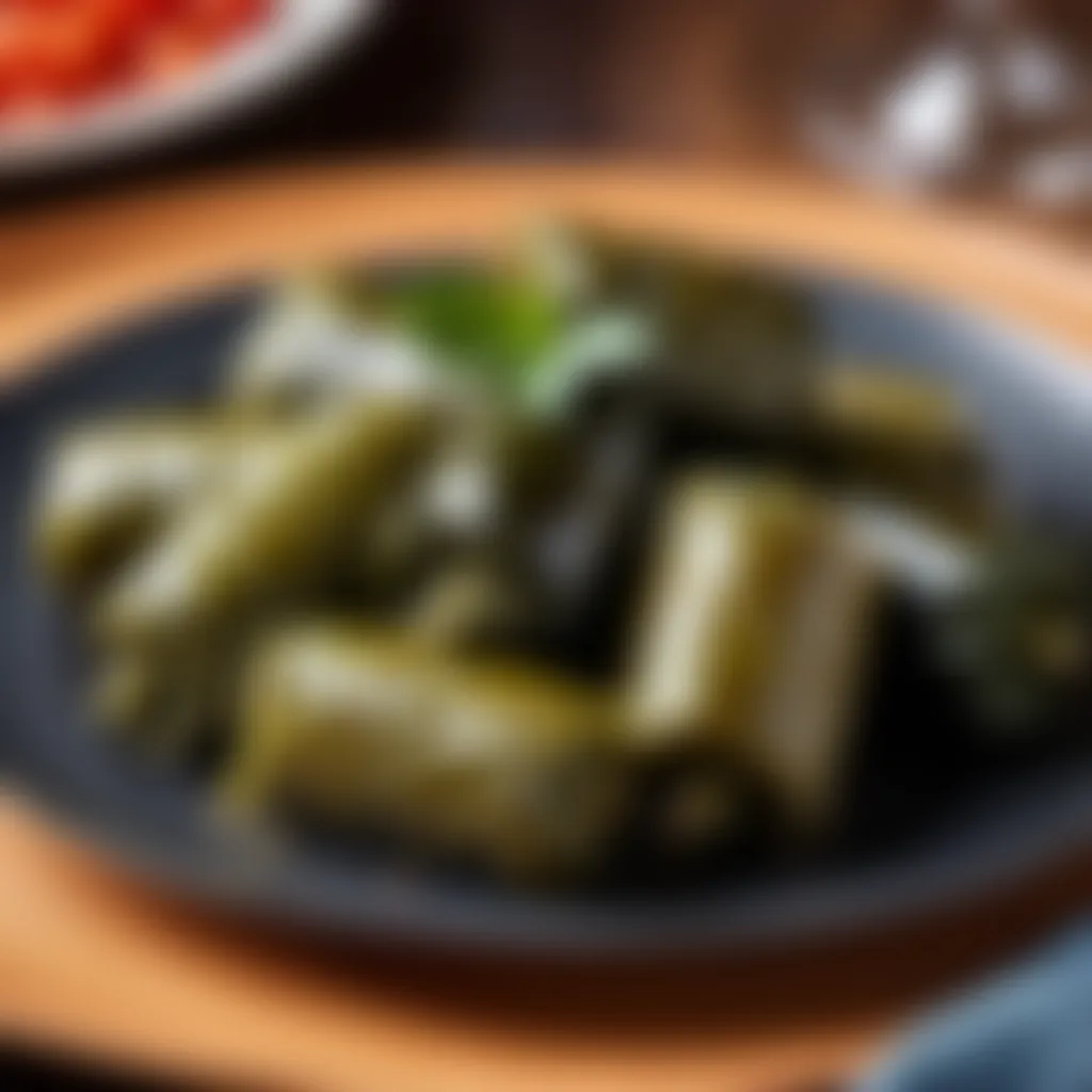 Delicious Dolmades on a Plate Delicious dolmades on a plate