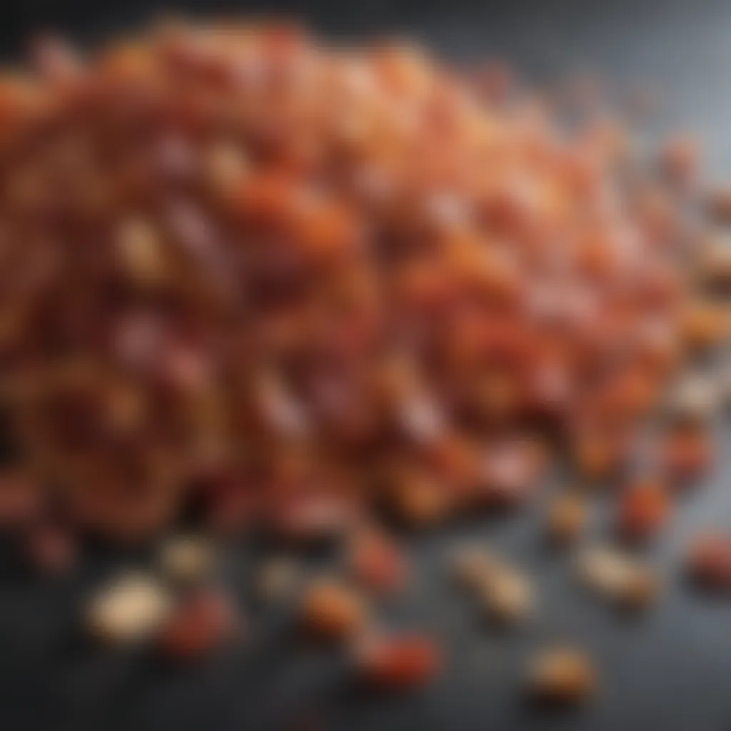 An assortment of dried bacon bits used in various dishes