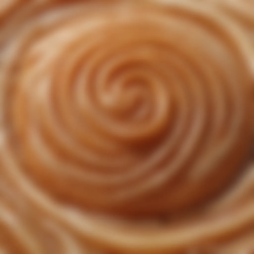 Close-up of caramel swirl ingredients