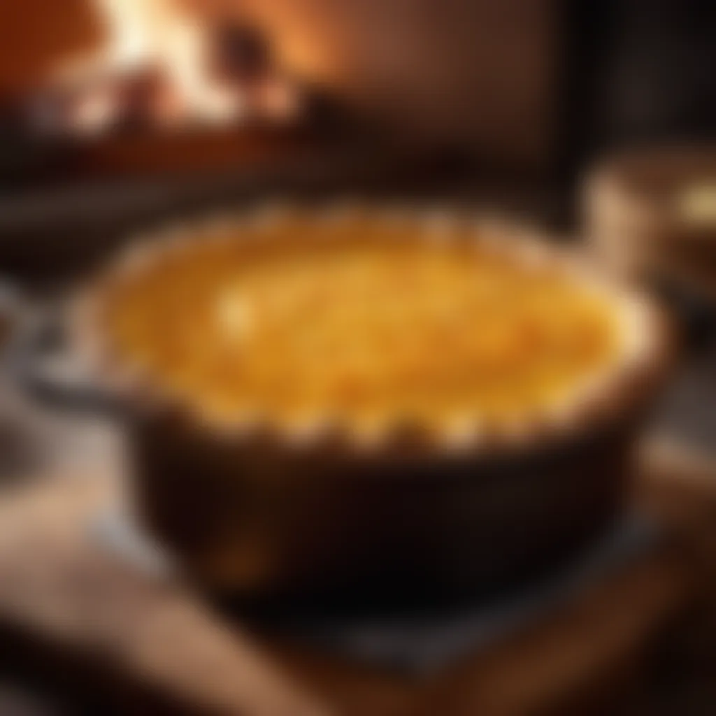 Delectable Dessert in a Dutch Oven Dutch oven with delicious dessert