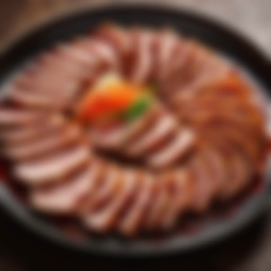 Marinating Sliced Pork for Dwaejigogi Sliced pork marinating in a flavorful sauce