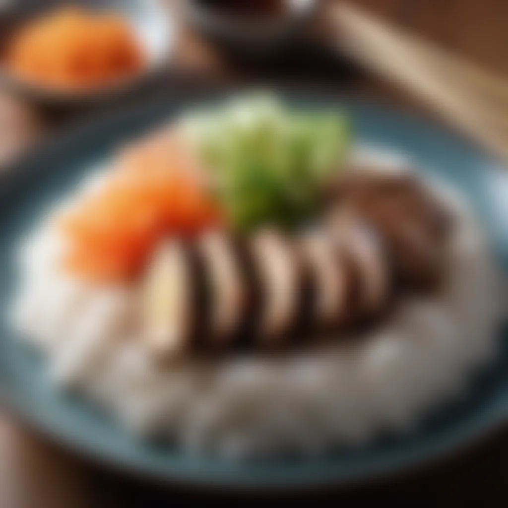 Plated dwaejigogi with a side of steamed rice