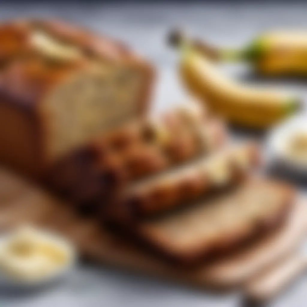 Sliced Banana Bread with Butter