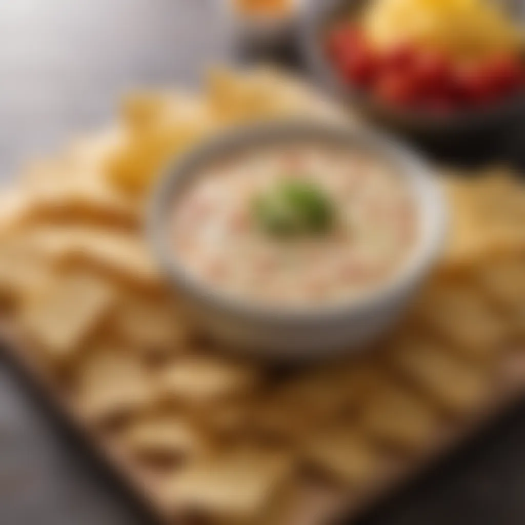 An array of ingredients for making hot cheese dip displayed artistically.